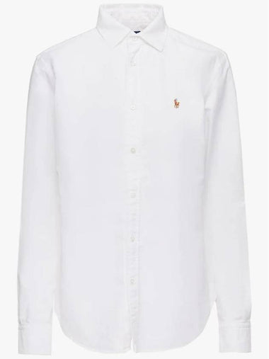 Pony Classic Fit Long Sleeve Shirt White - POLO RALPH LAUREN - BALAAN 1