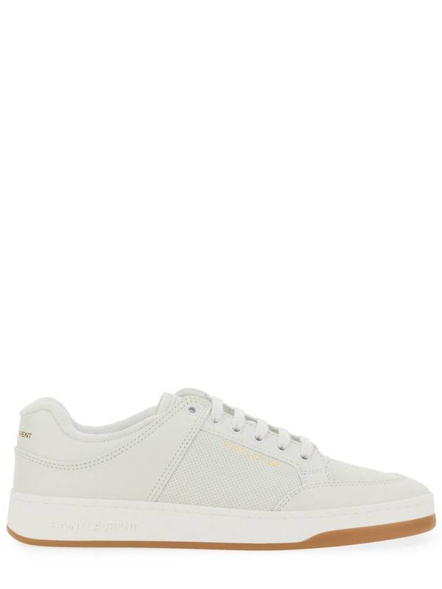 SL 61 Logo Signature Leather Low Top Sneakers White - SAINT LAURENT - BALAAN 3