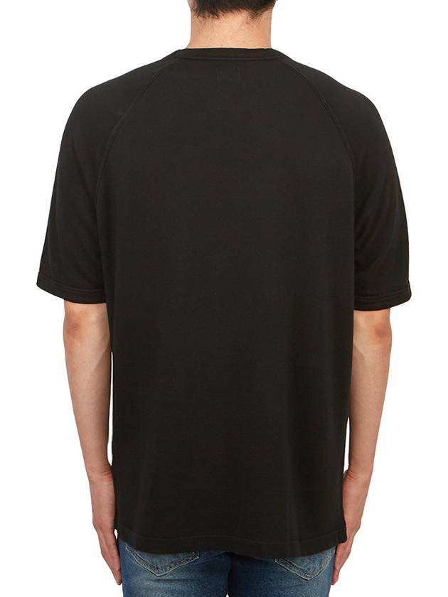 30/1 Sponge Fleece Short Sleeve Sweatshirt Black - CP COMPANY - BALAAN 4