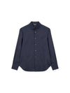 Men s Jacquard Patterned Cotton Shirt Navy 271682 - EMPORIO ARMANI - BALAAN 1