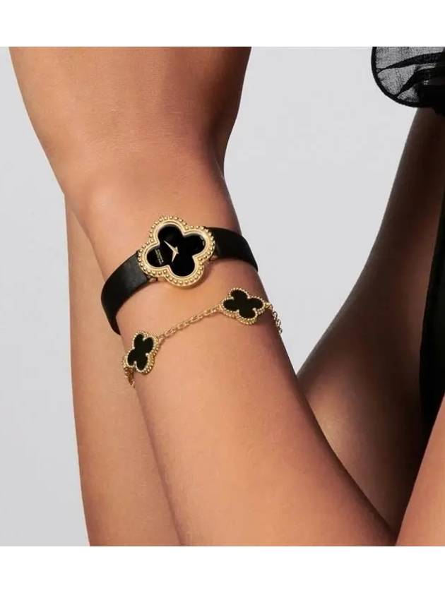 Vintage Alhambra 5 Motifs Bracelet Gold Black - VANCLEEFARPELS - BALAAN 4