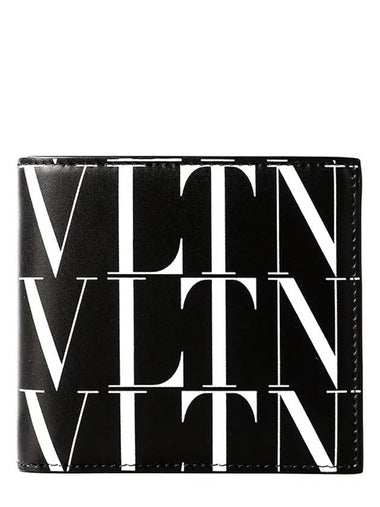 VLTN Logo Times Half Wallet Black - VALENTINO - BALAAN 1