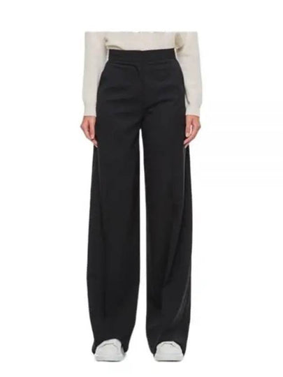 Mendoza Virgin Wool Straight Pants Black - MAX MARA - BALAAN 2