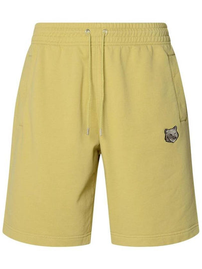 Bold Fox Head Patch Oversized Jog Shorts Mustard Green - MAISON KITSUNE - BALAAN 2