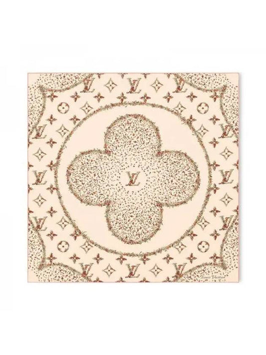 Monogram Flower Square 90 Scarf Beige - LOUIS VUITTON - BALAAN 1