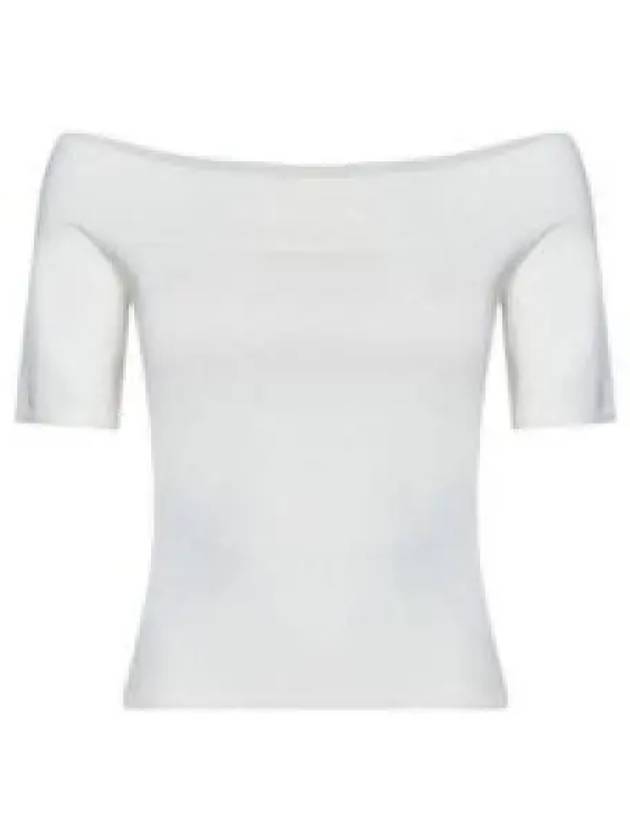 Off Shoulder Short Sleeve T-Shirt White - ALEXANDER MCQUEEN - BALAAN 2