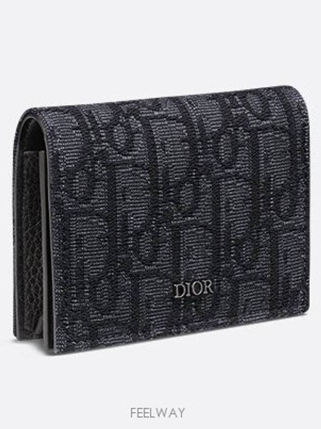 Business Card Wallet Black Dior Oblique Jacquard - DIOR - BALAAN 2