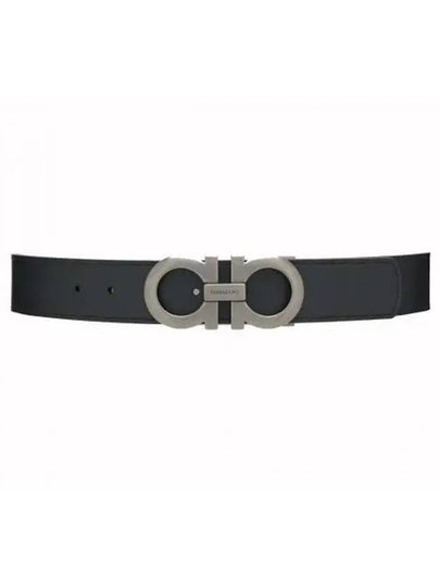 Gancini Reversible Adjustable Leather Belt Black Dark Brown - SALVATORE FERRAGAMO - BALAAN 2