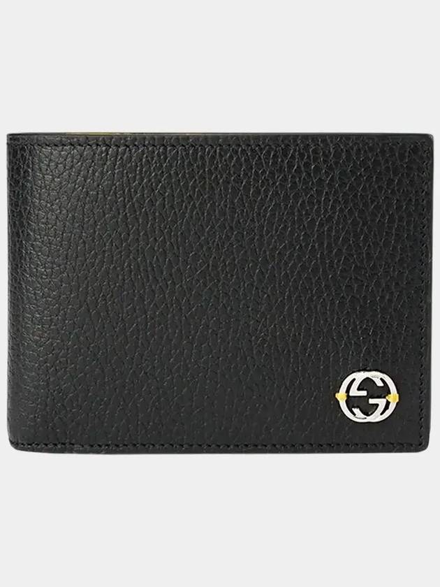 GG Interlocking Two Tone Half Wallet Black Yellow - GUCCI - BALAAN 7