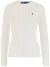 Embroidered Logo Pony Cable Knit Top White - POLO RALPH LAUREN - BALAAN 2