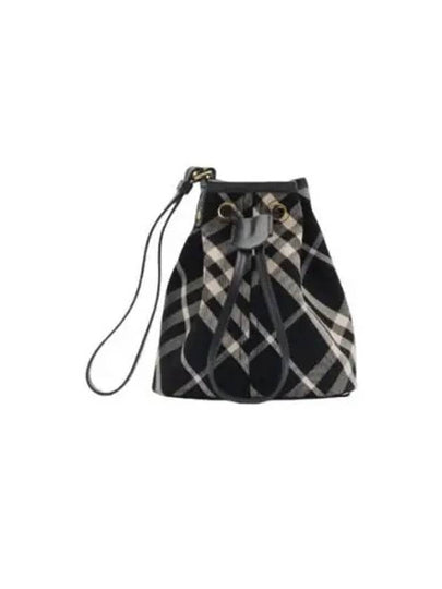 Check Drawstring Pouch Bag Black - BURBERRY - BALAAN 2