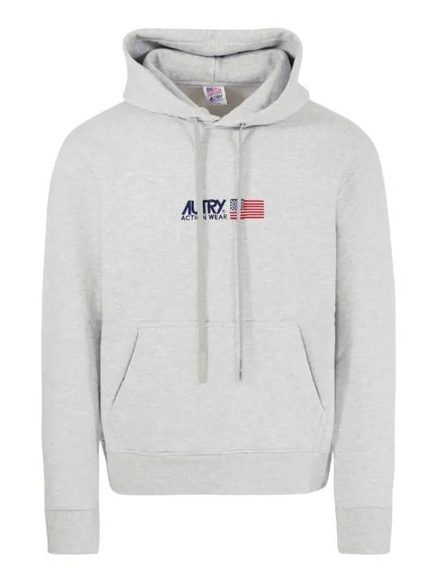 Embroidered Iconic Logo Cotton Hoodie Grey - AUTRY - BALAAN 3