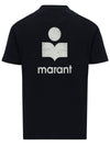 Zafferh Logo Cotton Short Sleeve T-Shirt Black - ISABEL MARANT - BALAAN 1