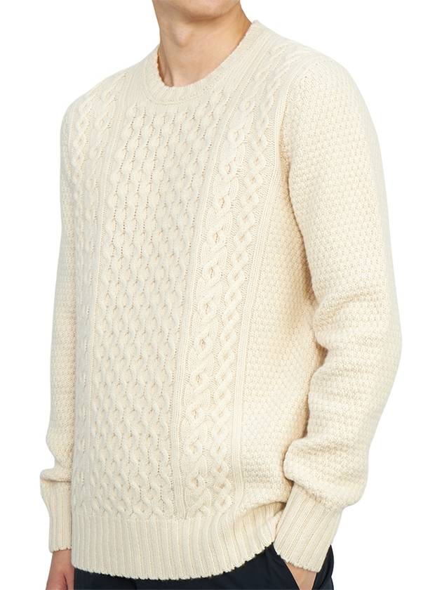 Crew Neck Lambswool Knit Top Ivory - DRUMOHR - BALAAN 6