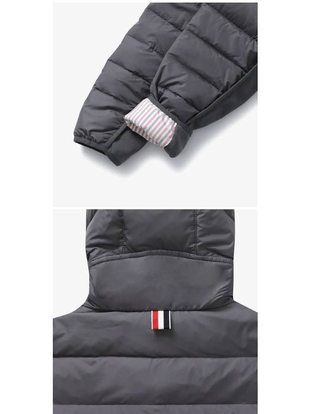 Ultra Light Nylon Hooded Down Padding Grey - THOM BROWNE - BALAAN 4