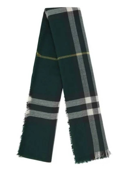 Check Print Wool Scarf Green - BURBERRY - BALAAN 2