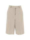 Logo Tag Cotton Shorts Beige - SALVATORE FERRAGAMO - BALAAN 2