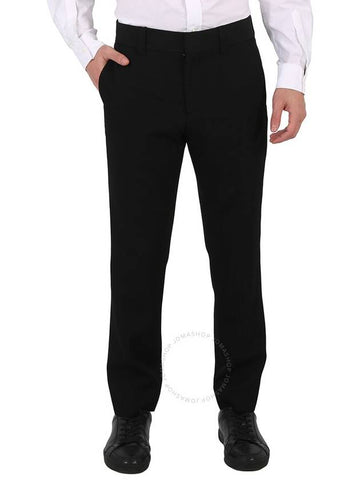 Burberry Men's Black Grain De Poudre Wool Trousers, Brand Size 52 (Waist Size 35.8") - BURBERRY - BALAAN 1