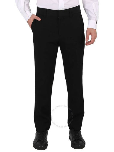 Burberry Men's Black Grain De Poudre Wool Trousers, Brand Size 52 (Waist Size 35.8