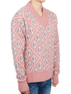 CD Diamond Motif Pattern Wool Knit Top Pink - DIOR - BALAAN 4