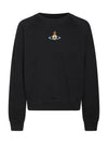 Embroidered Logo Cotton Sweatshirt Black - VIVIENNE WESTWOOD - BALAAN 3