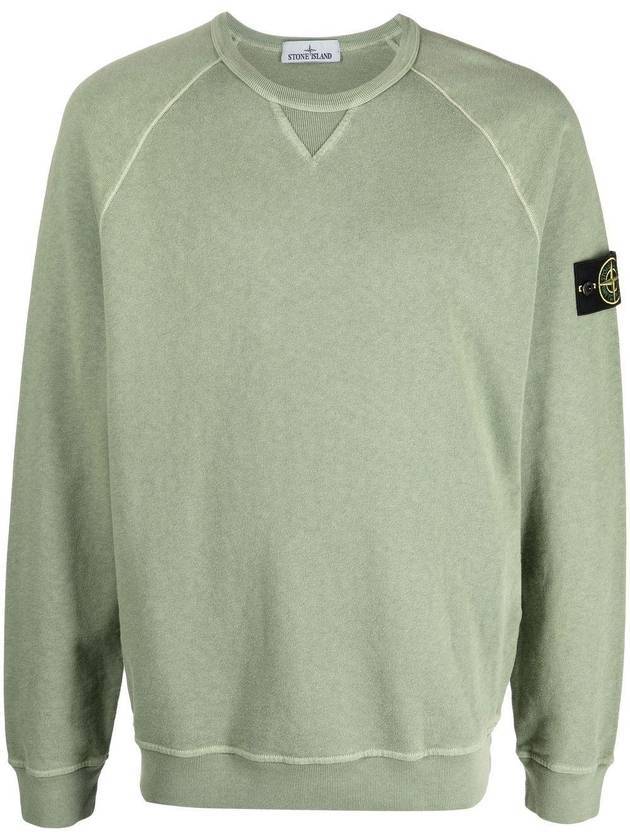 OLD Treatment Wappen Patch Crew Neck Sweatshirt Green - STONE ISLAND - BALAAN 2