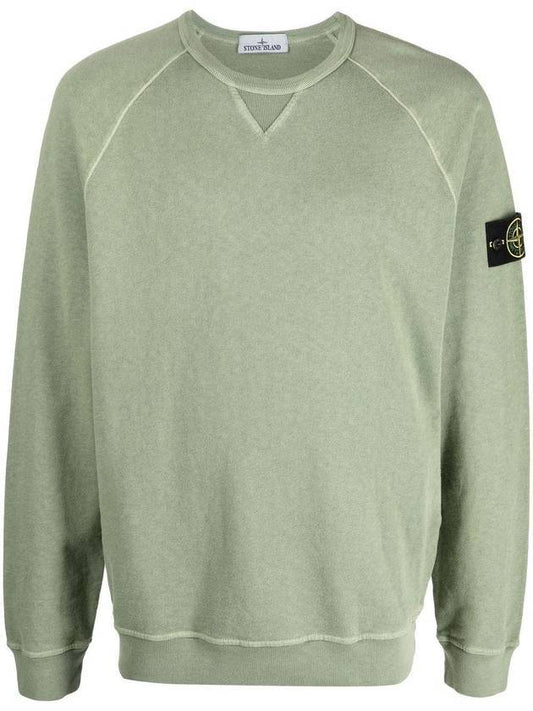 OLD Treatment Waffen Patch Crew Neck Sweatshirt Green - STONE ISLAND - BALAAN 2