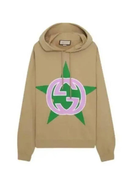 Interlocking G Star Hoodie Beige - GUCCI - BALAAN 2