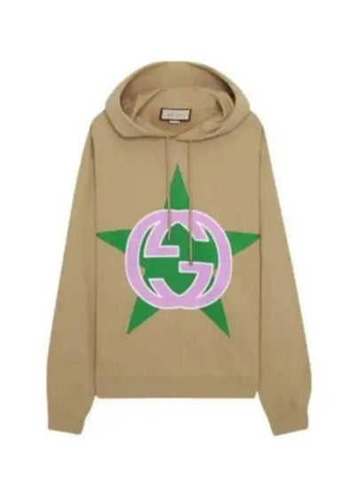 Interlocking G Star Hoodie Beige - GUCCI - BALAAN 2