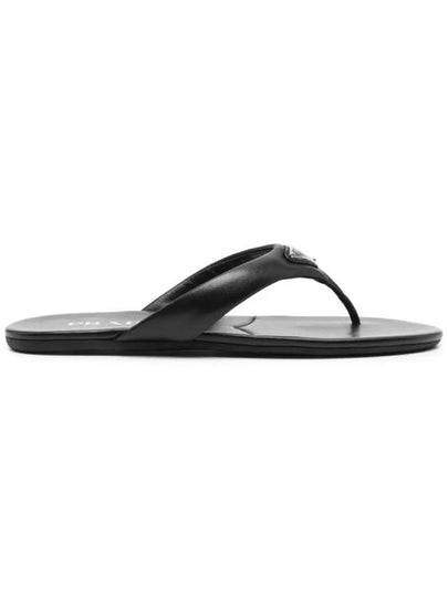 Triangle Logo Flip Flops Black - PRADA - BALAAN 2