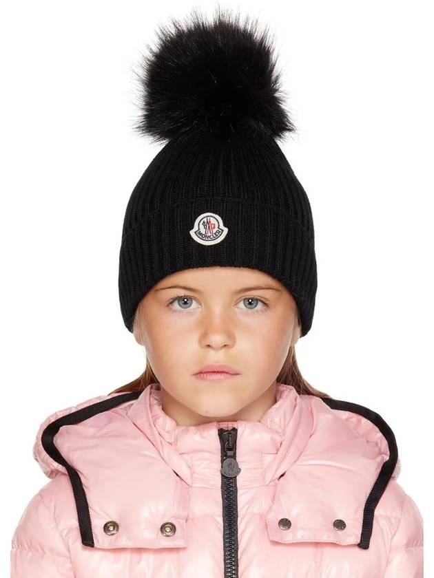 Kids Pom Merino Wool Drop Beanie BERRETTO 3B0001804S01999 - MONCLER - BALAAN 2