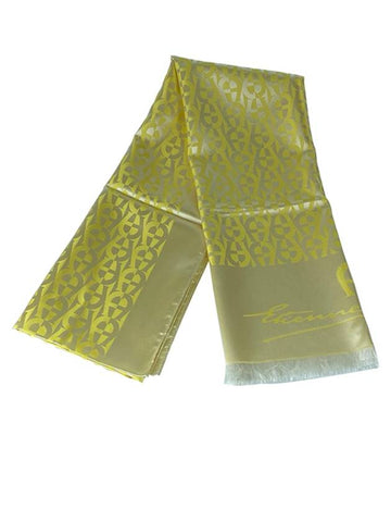 A pattern 100% seta silk yellow scarf - AIGNER - BALAAN 1