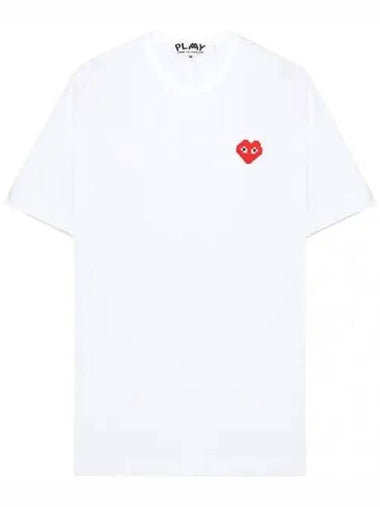 Pixel Red Heart Waffen Short Sleeve T Shirt - COMME DES GARCONS - BALAAN 1