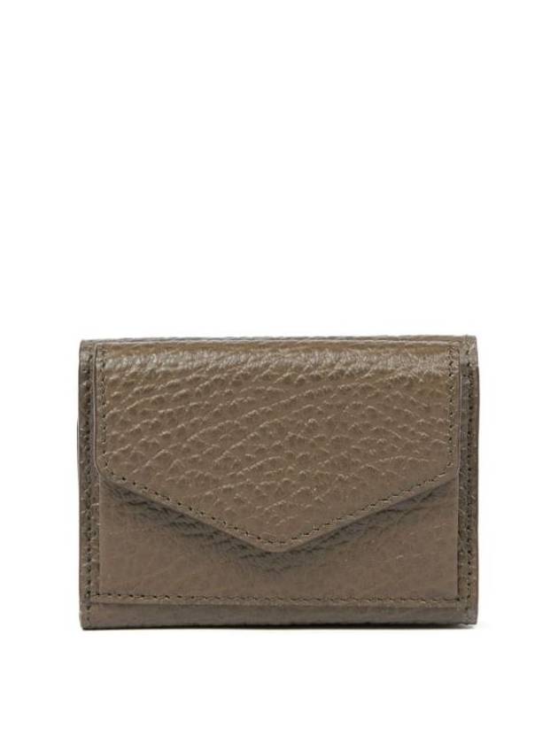 Signature Stitch Trifold Leather Half Wallet Brown - MAISON MARGIELA - BALAAN 1