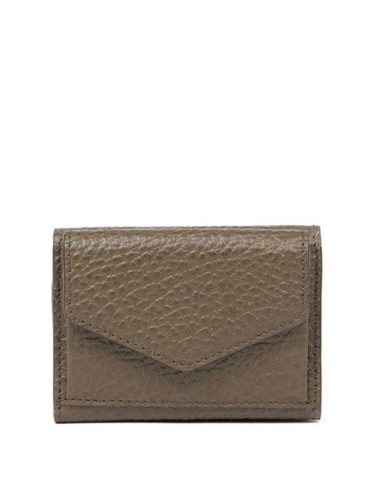 Signature Stitch Trifold Leather Half Wallet Brown - MAISON MARGIELA - BALAAN 1