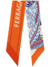 Togo Print Silk Scarf Orange - SALVATORE FERRAGAMO - BALAAN 1