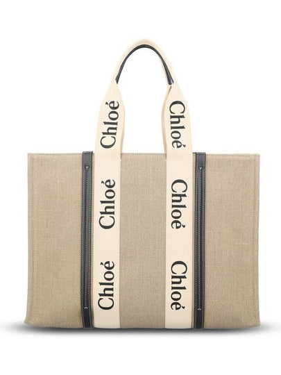 Woody Large Tote Bag Black Beige - CHLOE - BALAAN 2