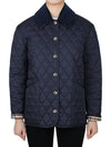 Corduroy Collar Quilted Jacket Dark Blue - BURBERRY - BALAAN 3