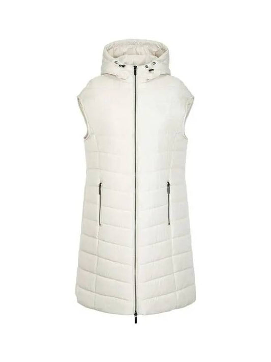 Women s hooded long zip up padded vest cream 270165 - ARMANI EXCHANGE - BALAAN 1