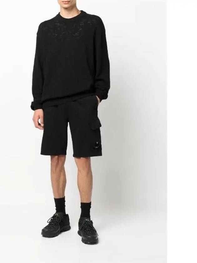 Bermuda Regular Fit Cargo Shorts Black - CP COMPANY - BALAAN 4