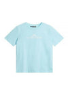 Alpha Logo Print Short Sleeve T-Shirt Light Blue - J.LINDEBERG - BALAAN 2