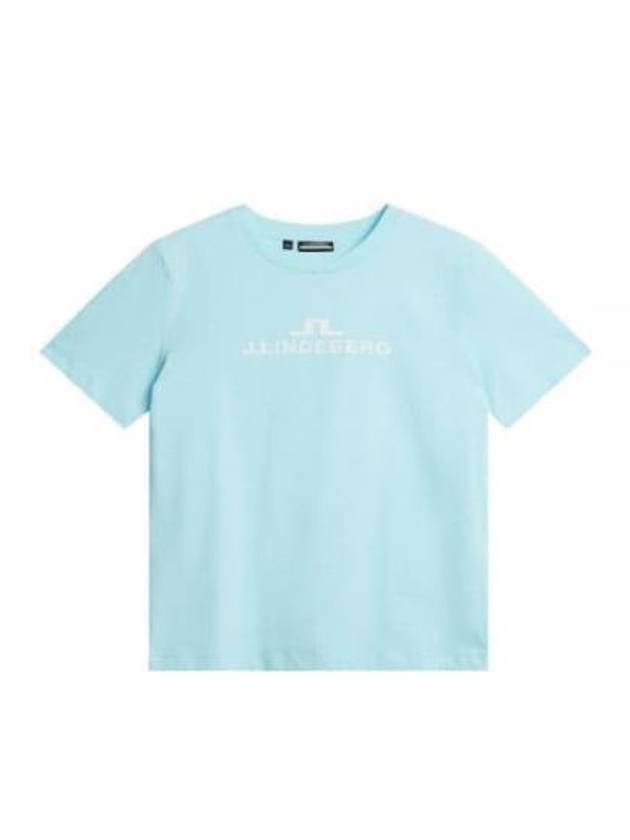 Alpha Logo Print Short Sleeve T-Shirt Light Blue - J.LINDEBERG - BALAAN 2