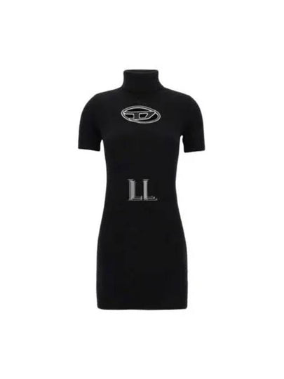 Women's M Agarette Logo Cut Out High Neck Short Dress Black - DIESEL - BALAAN 2