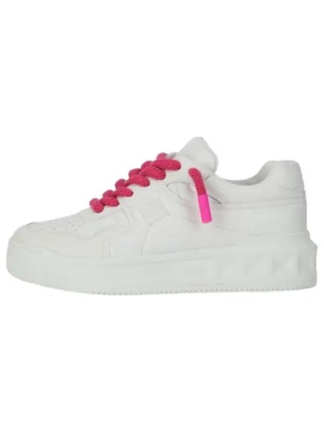 One Stud Leather Low Top Sneakers White - VALENTINO - BALAAN 1