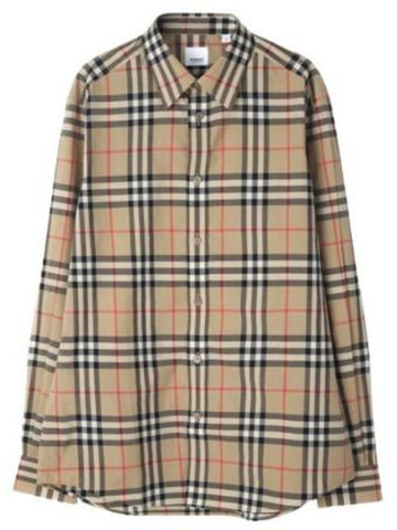 Long sleeve shirt checked cotton poplin - BURBERRY - BALAAN 1