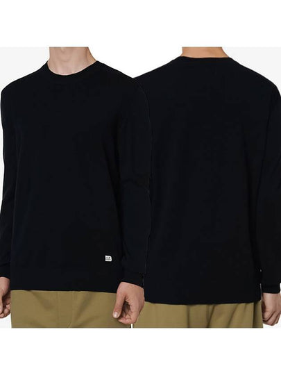 Lens Wappen Crew Neck Knit Top Black - CP COMPANY - BALAAN 2