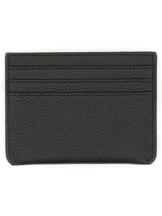 Embroidered Logo Leather Card Wallet Black - MARNI - BALAAN 5