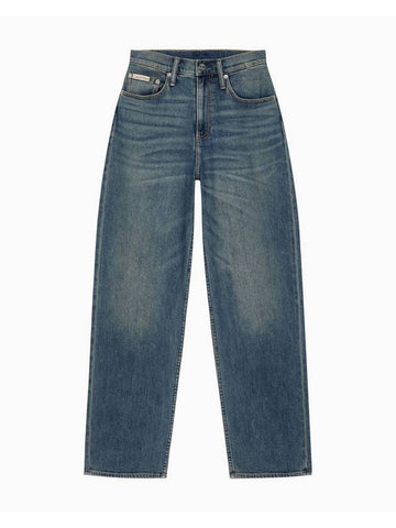 Jeans High Rise Loose Fit Denim Jeans Mid Blue - CALVIN KLEIN - BALAAN 1