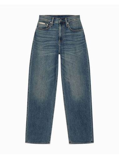 Jeans High Rise Loose Fit Denim Jeans Mid Blue - CALVIN KLEIN - BALAAN 1