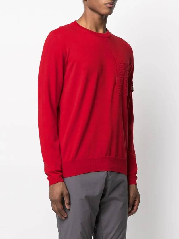 Shadow Project Pocket Crew Neck Knit Top Red - STONE ISLAND - BALAAN 4